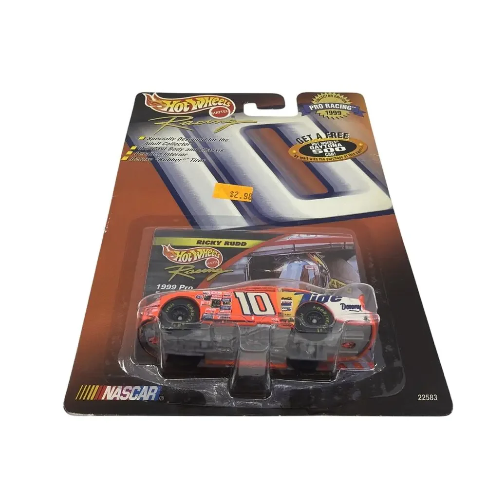 Lot of 2 Hot Wheels NASCAR Diecast Cars #10 Rudd #60 Bodine 1:64 NIB